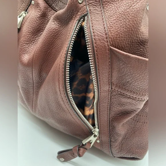 EUC B. Makowsky Leather Brown Sloughy Shoulder Bag - Picture 5 of 16